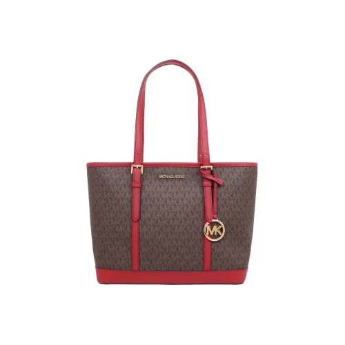 MICHAEL KORS Jet Set Travel Canvas With Leather tote Liuto Bag, Shopping Bag, Handbag, Shoulder Bag Women's
