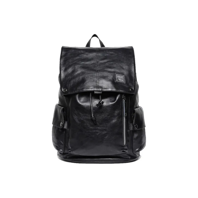 NOMK PU Backpack Large Size Men's Black-0