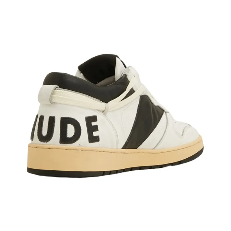RHUDE Rhecess Low Top Stylish Skateboarding Shoes Men's White Black-2