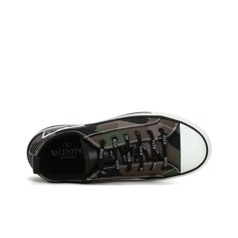 Valentino Low Top Skateboard Shoes Men's Army Green-4