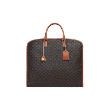 CELINE Cow Leather Storage Bag Men's Tan