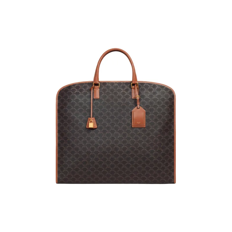 CELINE Cow Leather Storage Bag Men's Tan-0