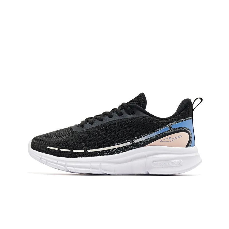 Erke Shock Absorbers Low Top Running Shoes Women's Black Blue-0