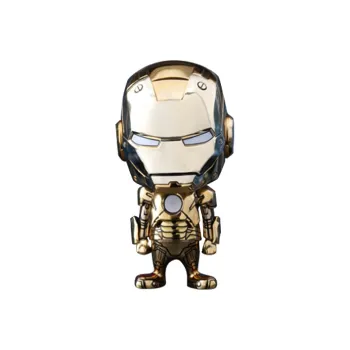Hot Toys COSBABY Collection Iron Man Iron Man 3 Mark 21 Gold Chrome Edition S Chibi Figures 10cm