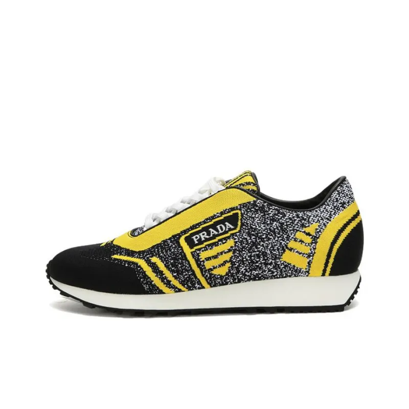 PRADA Knit Jacquard Fabric Low 'Nero Giallo'-0