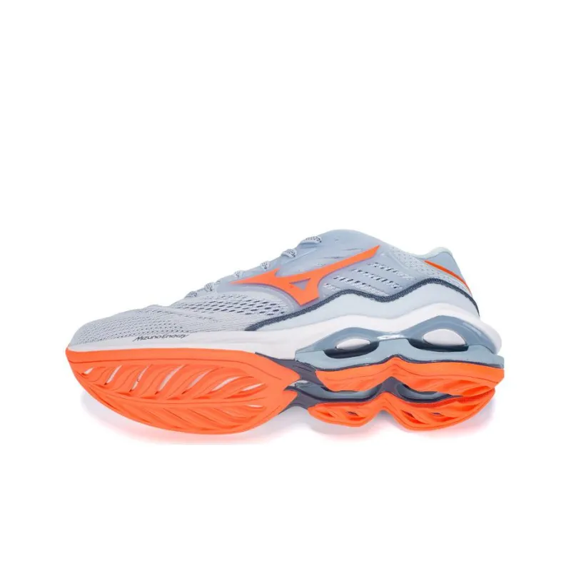 Mizuno Wave Creation 23 Shock Absorption Non Slip Gray Orange Women's-3