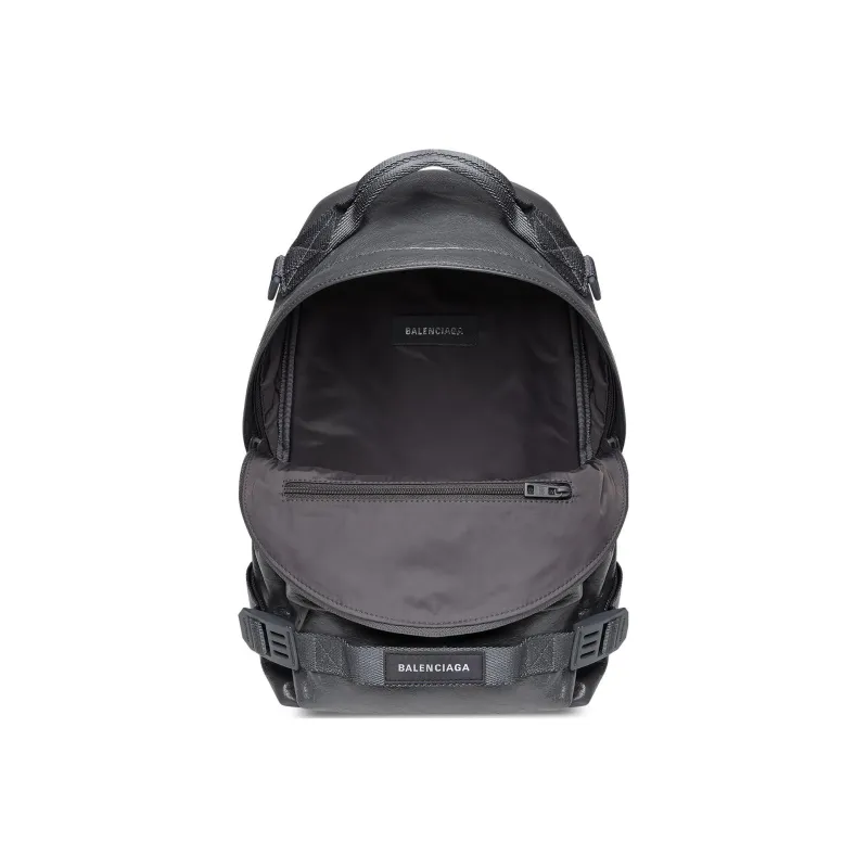 Balenciaga Army Fine Grained Sheepskin Shoulder Bag, Crossbody Bag, Backpack Small Size Men's Charcoal Black-4