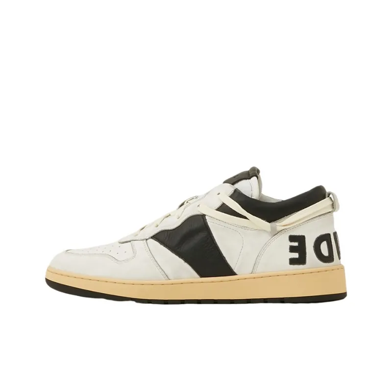 RHUDE Rhecess Low Top Stylish Skateboarding Shoes Men's White Black-0