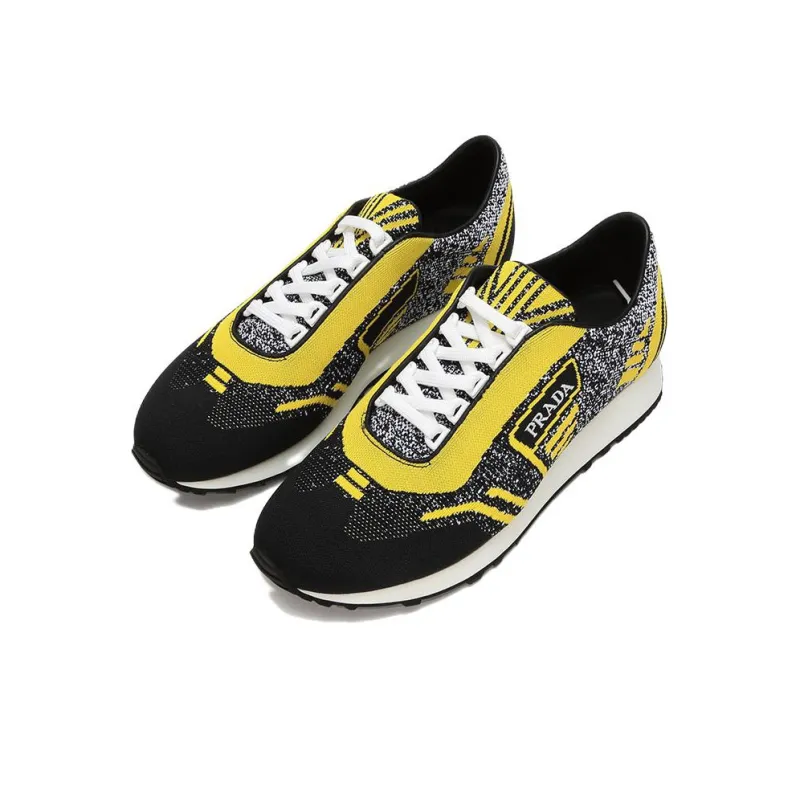PRADA Knit Jacquard Fabric Low 'Nero Giallo'-2