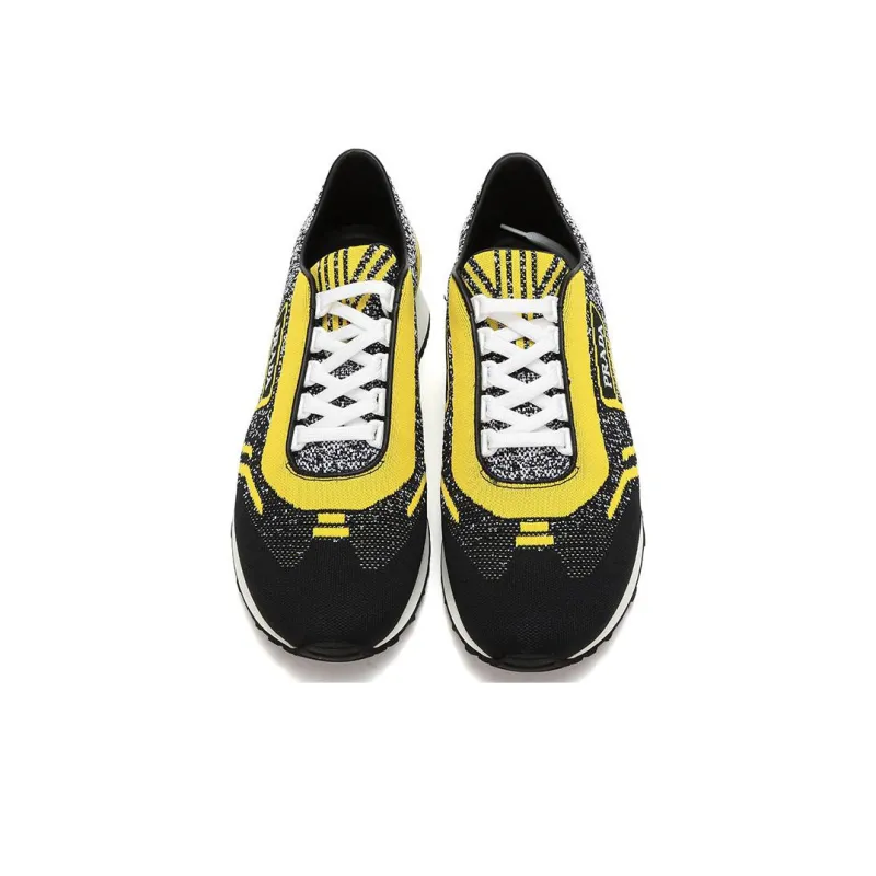 PRADA Knit Jacquard Fabric Low 'Nero Giallo'-3