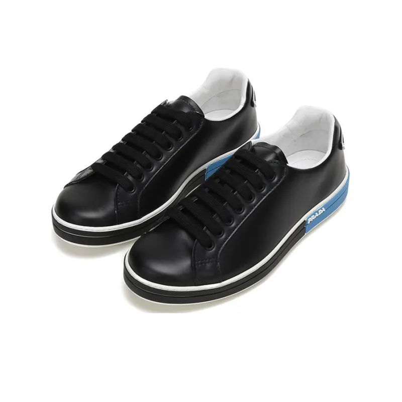 PRADA Stylish Skateboarding Shoes Men's Black Blue-2