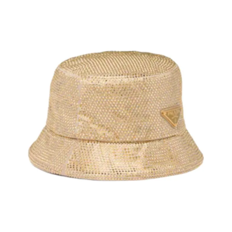 PRADA Crystal-embellished Satin Bucket Hat-1