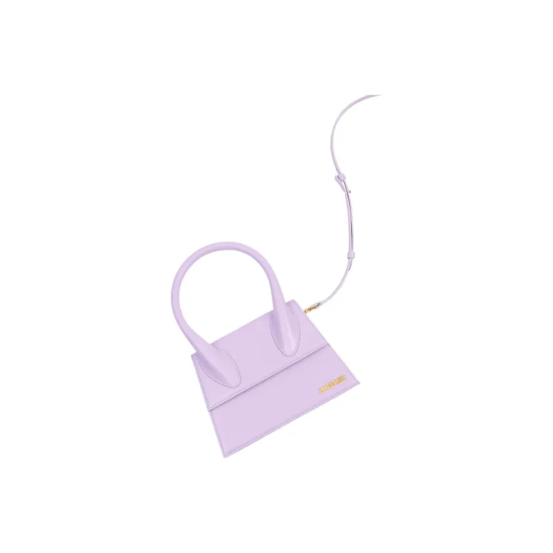Jacquemus Cow Leather Shoulder Bag Crossbody Bag Handbag Large Size Women's Purple-3