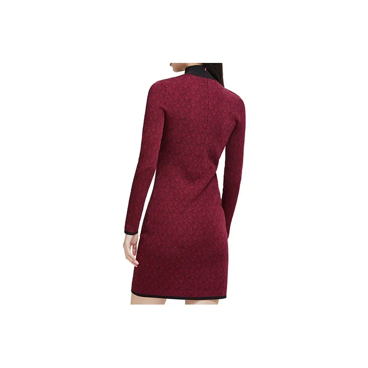 MICHAEL KORS Long Sleeved Dresses Women's Burgundy-1