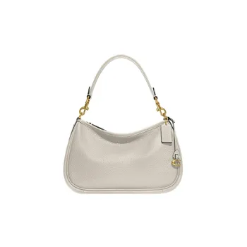 COACH Cary Pebbled Leather Shoulder Bag Crossbody Bag Large Size Women's White