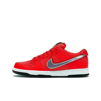 Diamond Supply x Nike Dunk SB Anti-Slip And Wear-Resistant Lightweight Low-Top Skateboard Shoes Unisex Red Silver