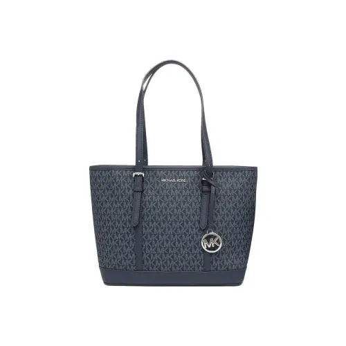 MICHAEL KORS Jet Set Travel PVC Coated Canvas detail Bag Shopping Bag Handbag Shoulder Bag Small Size Women's Navy