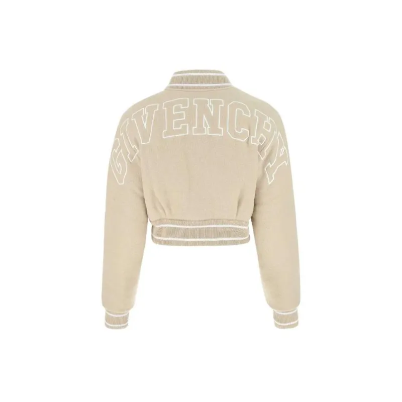 Givenchy Cropped Bomber Varsity 'Beige/White'-1
