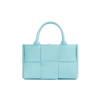 Bottega Veneta Leather With Calfskin Handbag Mini Women's Light Blue