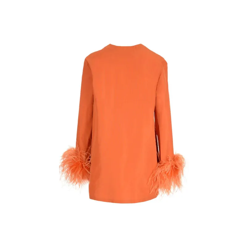 Valentino Long-Sleeved Dresses Women's Orange-1