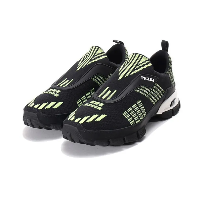 PRADA Crossection Knit Low 'Black Neon Green'-2