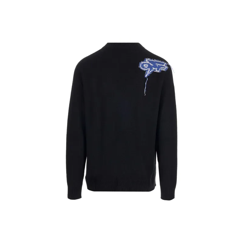 OFF WHITE Thund Arr Chunky Knit Crewneck-1