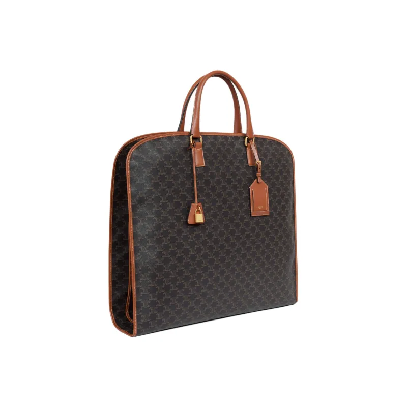 CELINE Cow Leather Storage Bag Men's Tan-2