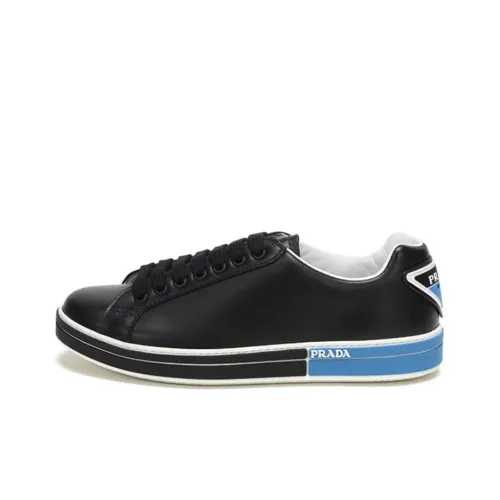 PRADA Skateboard Shoes Men Low-Top Black Blue