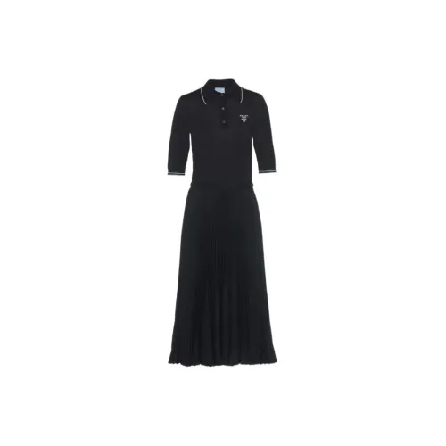 PRADA Short-Sleeved Dresses Women's Black