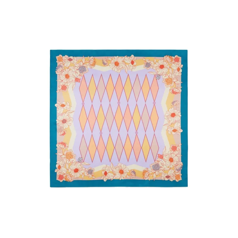 GUCCI Lovelight Silk Scarves Women's Blue/Yellow-0