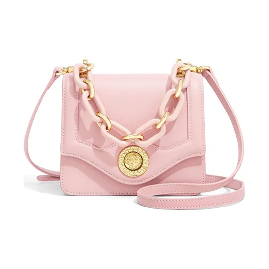 Gong Xuan Cow Leather Crossbody Handbags Mini Women's Peach-1