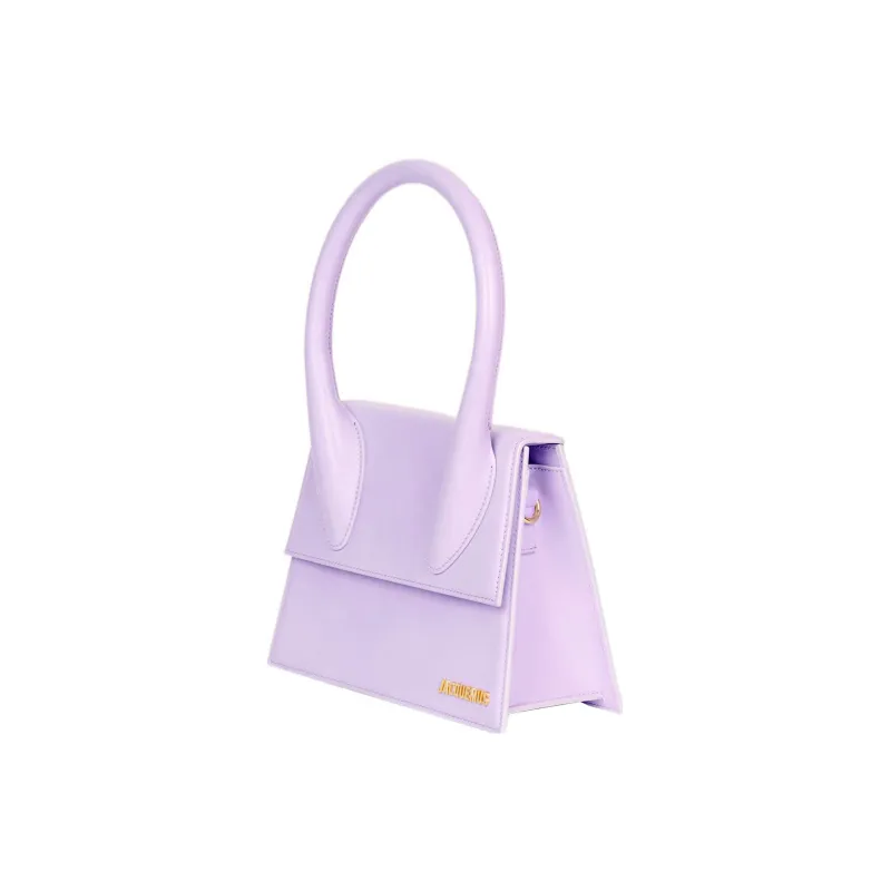 Jacquemus Cow Leather Shoulder Bag Crossbody Bag Handbag Large Size Women's Purple-1