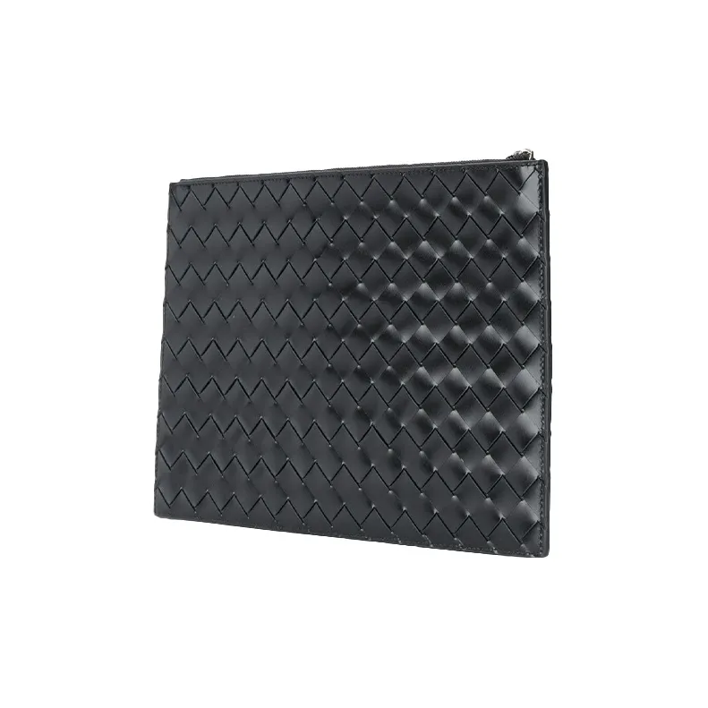 Bottega Veneta Leather Clutch Men's Black-1