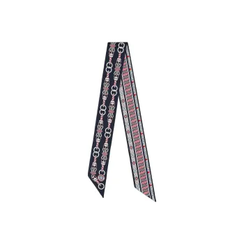 HERMES Silk Silk Scarves Women's Marine Blue/Pink/Sulfur