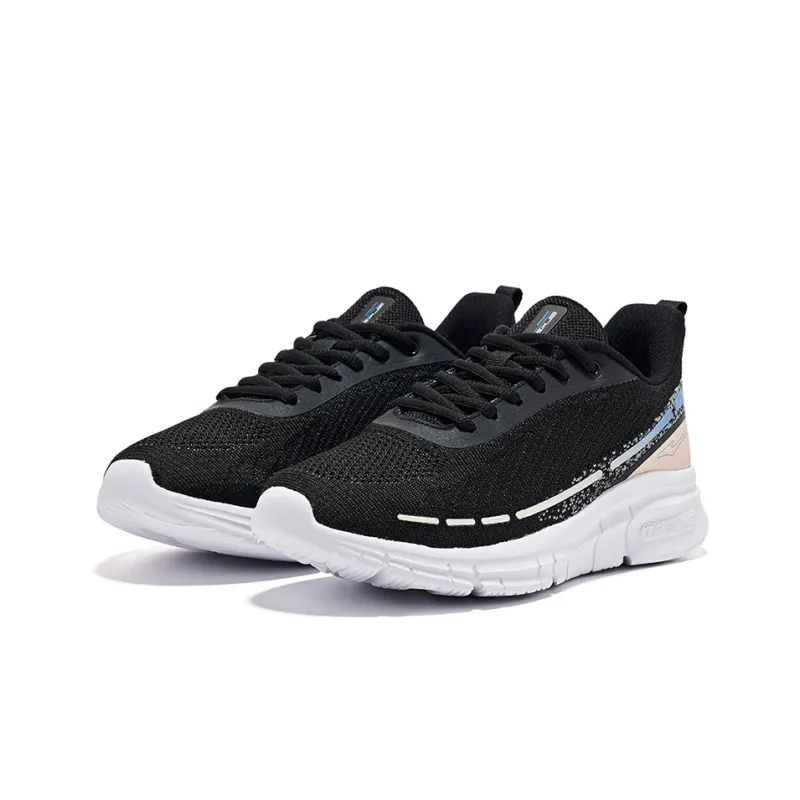 Erke Shock Absorbers Low Top Running Shoes Women's Black Blue-1