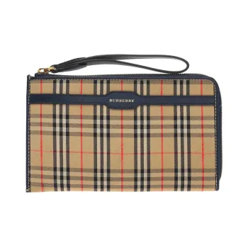 Burberry Vintage Cotton Document Bag Portable Clutch Regular Men's Archive Beige