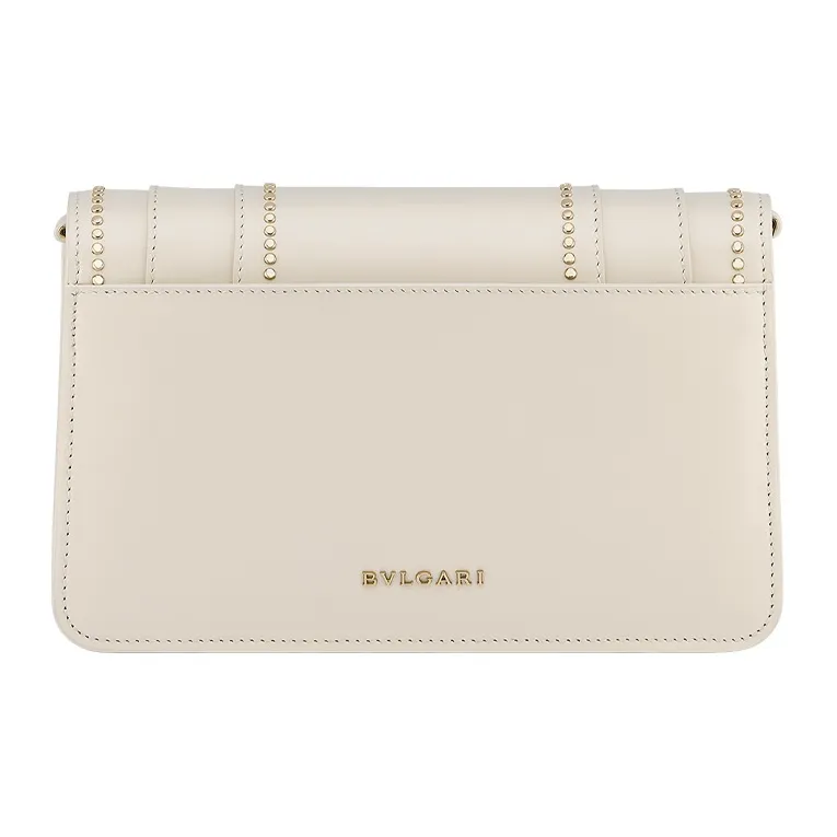 BVLGARI Serpenti Forever Calfskin Chain Bag Shoulder Bag Crossbody Bag Women's White/Pink-3