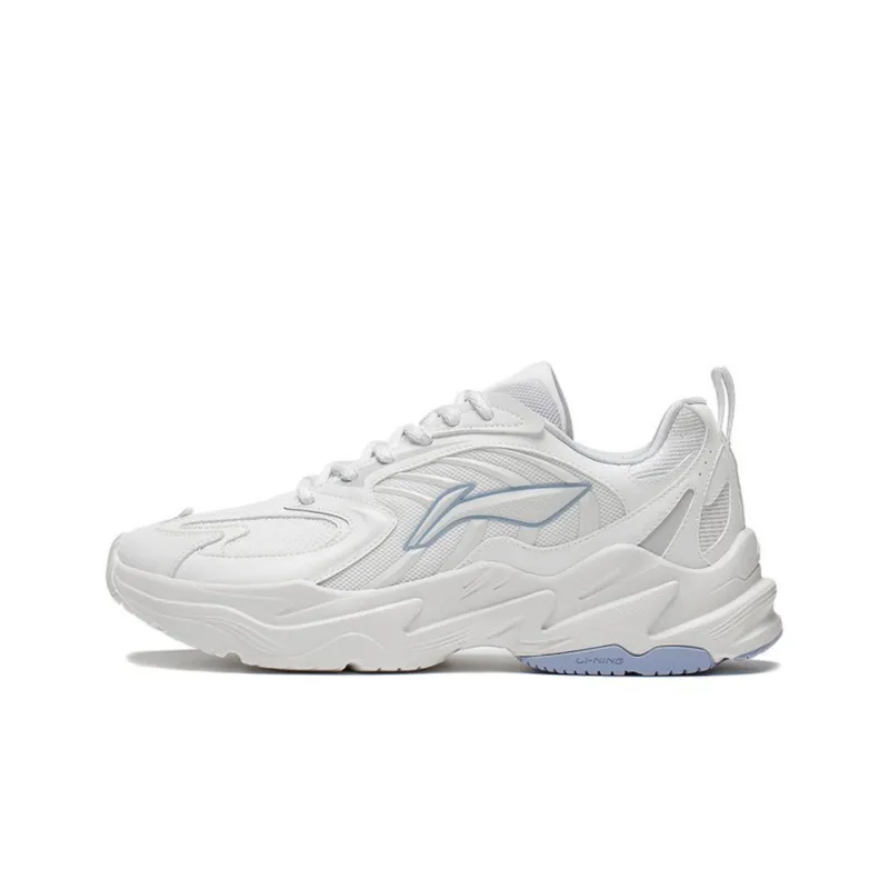 LiNing Stargazing Slip Resistant, Abrasion Resistant, Lightweight Low Top Running Shoes Men's White Gray-0