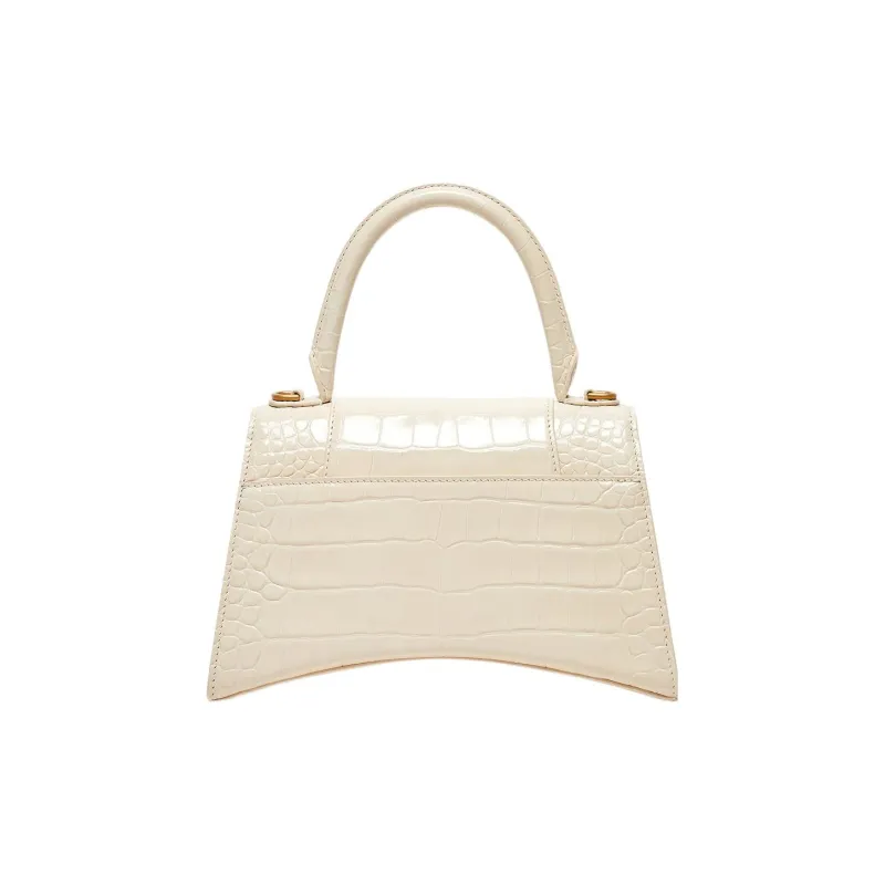 Balenciaga Hourglass Cow Leather Shoulder Bag, Crossbody Bag, Handbag Trumpets Women's Beige Milk Tea-2