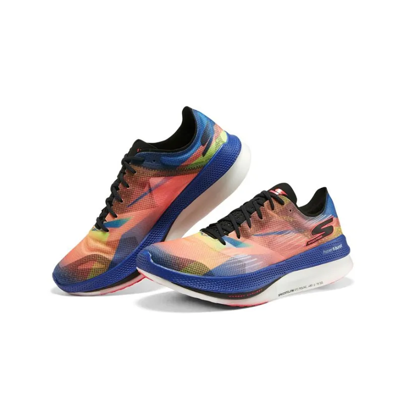 Skechers Go Run Speed Running Shoes Men Low Top Blue/Orange/Black-2