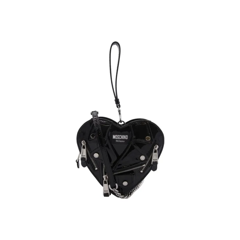 MOSCHINO Leather Handbag Shoulder Bag Crossbody Bag Women's Black-0