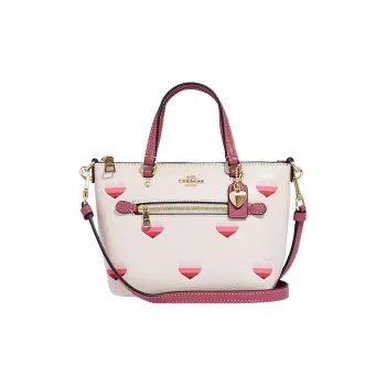 COACH Gallery Refined Pebble Leather Handbags Shoulder Bag Crossbody Bag Small Size Women's White