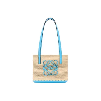 LOEWE Basket Raffia Fiber With Cow Leather Basket Bag, Tote Bag, Shopping Bag, Shoulder Bag, Handbag Mini Women's