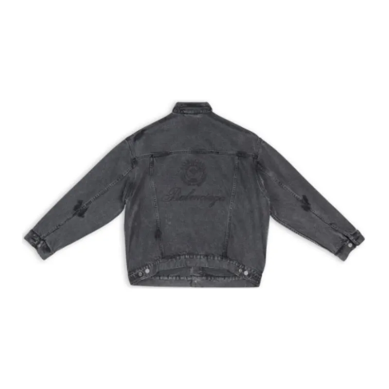 Balenciaga Balenciaga Chinese Valentine's Day FW22 Denim Jacket Loose Fit Style Men's Black-1