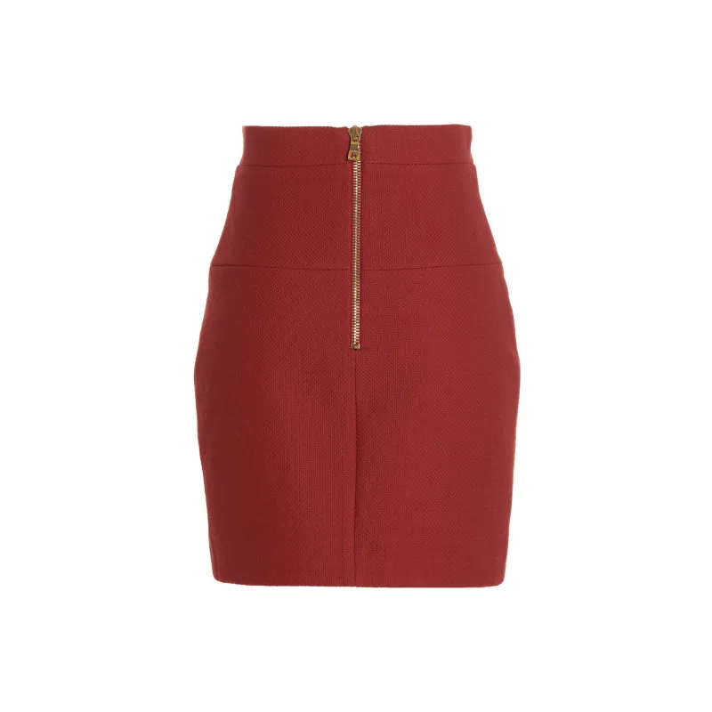 BALMAIN Casual Short Skirts Women's Red-1