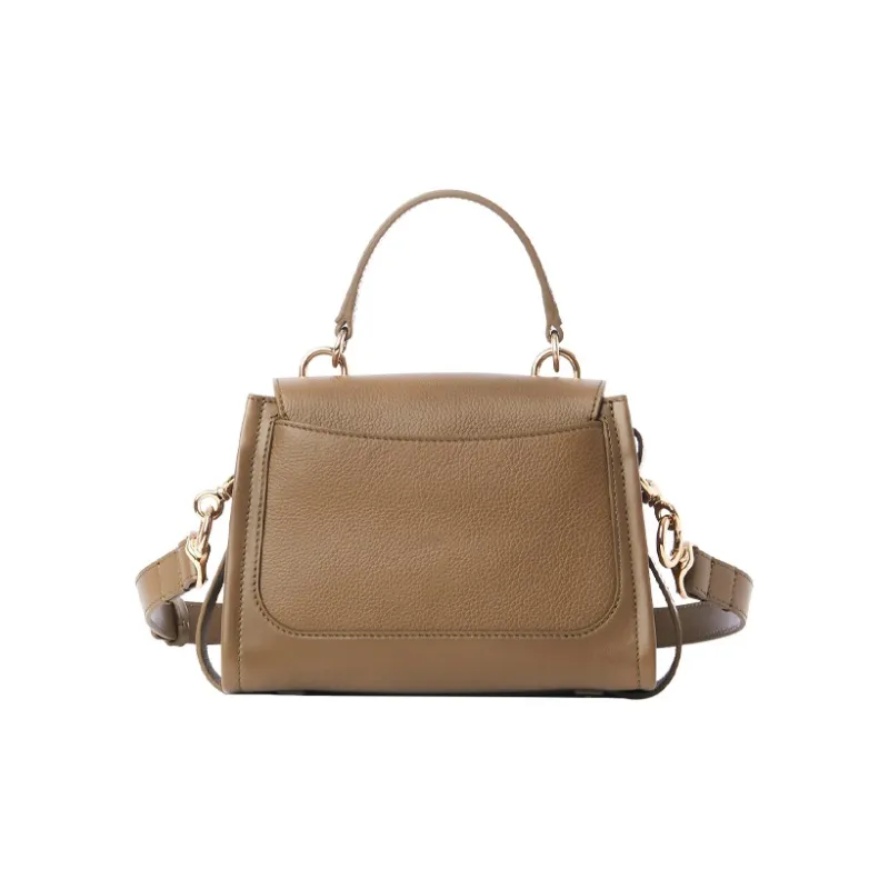 Chloe Tess Grained Calfskin Shoulder Bag Crossbody Bag Handbag Mini Women's Dark Khaki-1