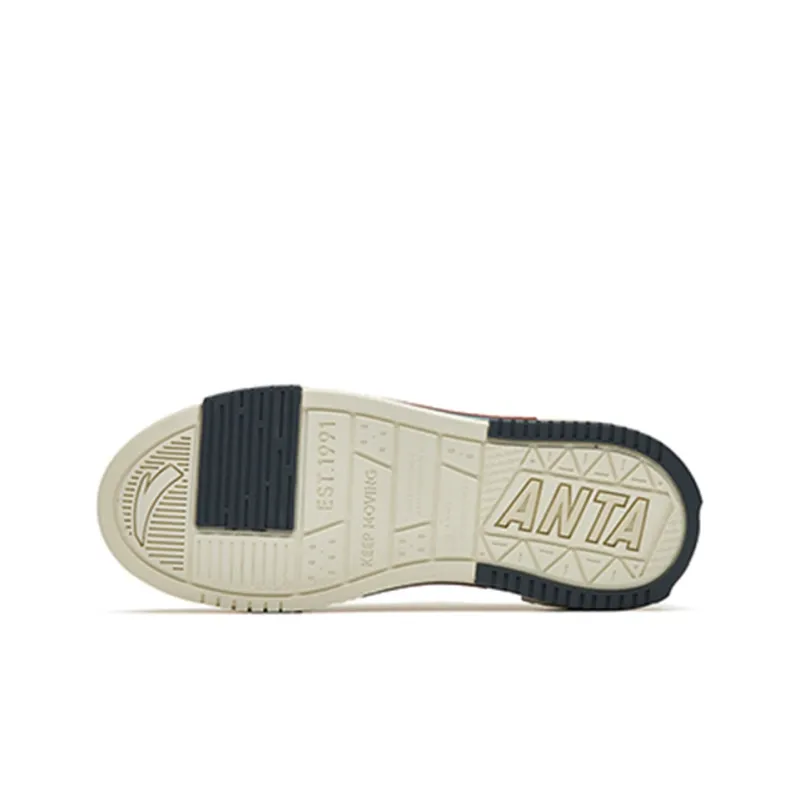 Anta Life Collection Lightweight And Breathable Low Top Skateboard Shoes Men's White Gray-5