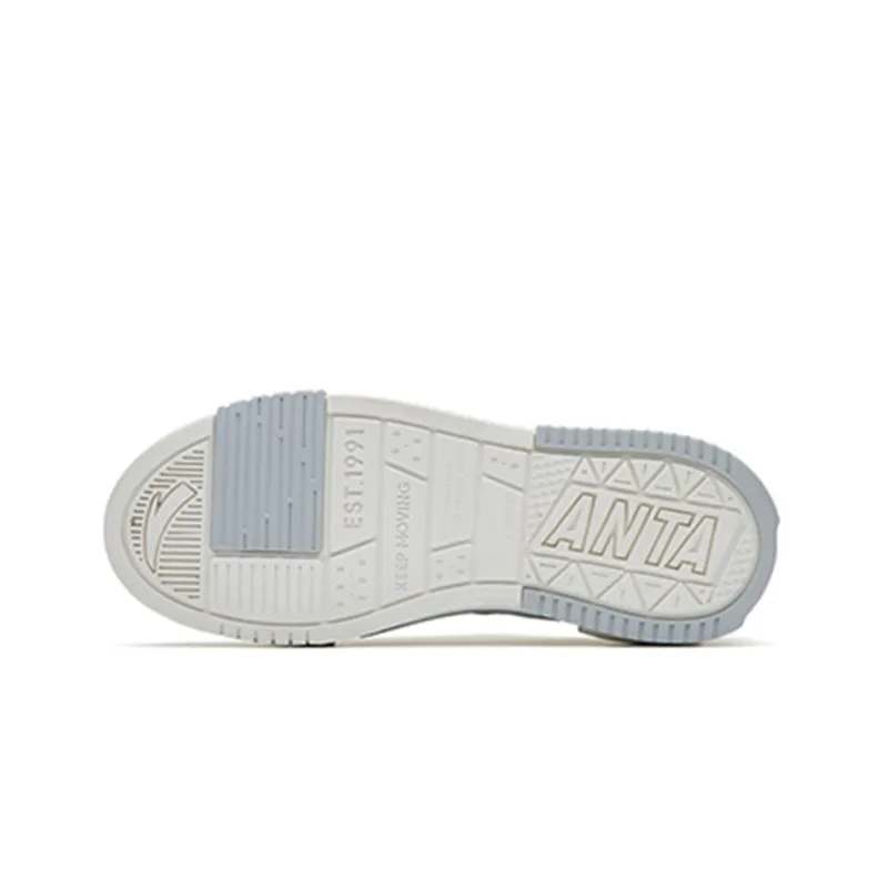 Anta Life Collection Lightweight And Breathable Low-Top Skateboard Shoes Men's Gray White-5