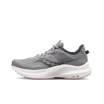 Saucony Tempus Cushioned Anti Slip And Wear Resistant Lightweight Low Top Casual Running Shoes Women's Gray Pink