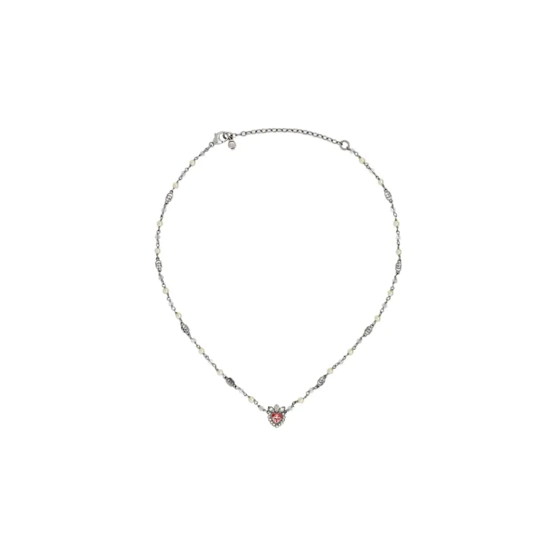 GUCCI Lovelight Series Resin Necklaces Women's Silver-2